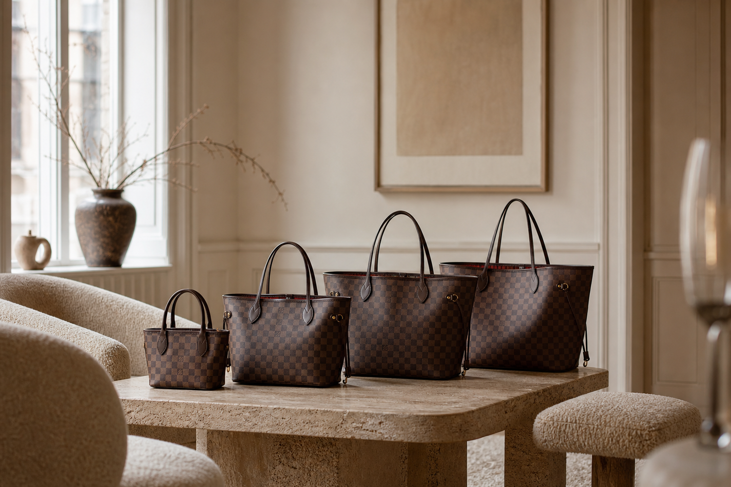 Louis Vuitton Neverfull Størrelsesguide 2026: BB vs PM vs MM vs GM (Hvilken skal du købe, og hvorfor brugt vinder)