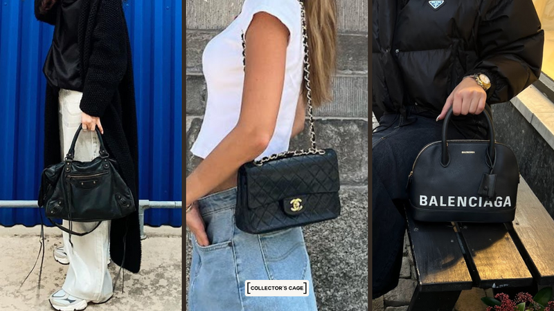 Black Balenciaga City Bag, Black Chanel Classic Flap Bag, Black Balenciaga Bag