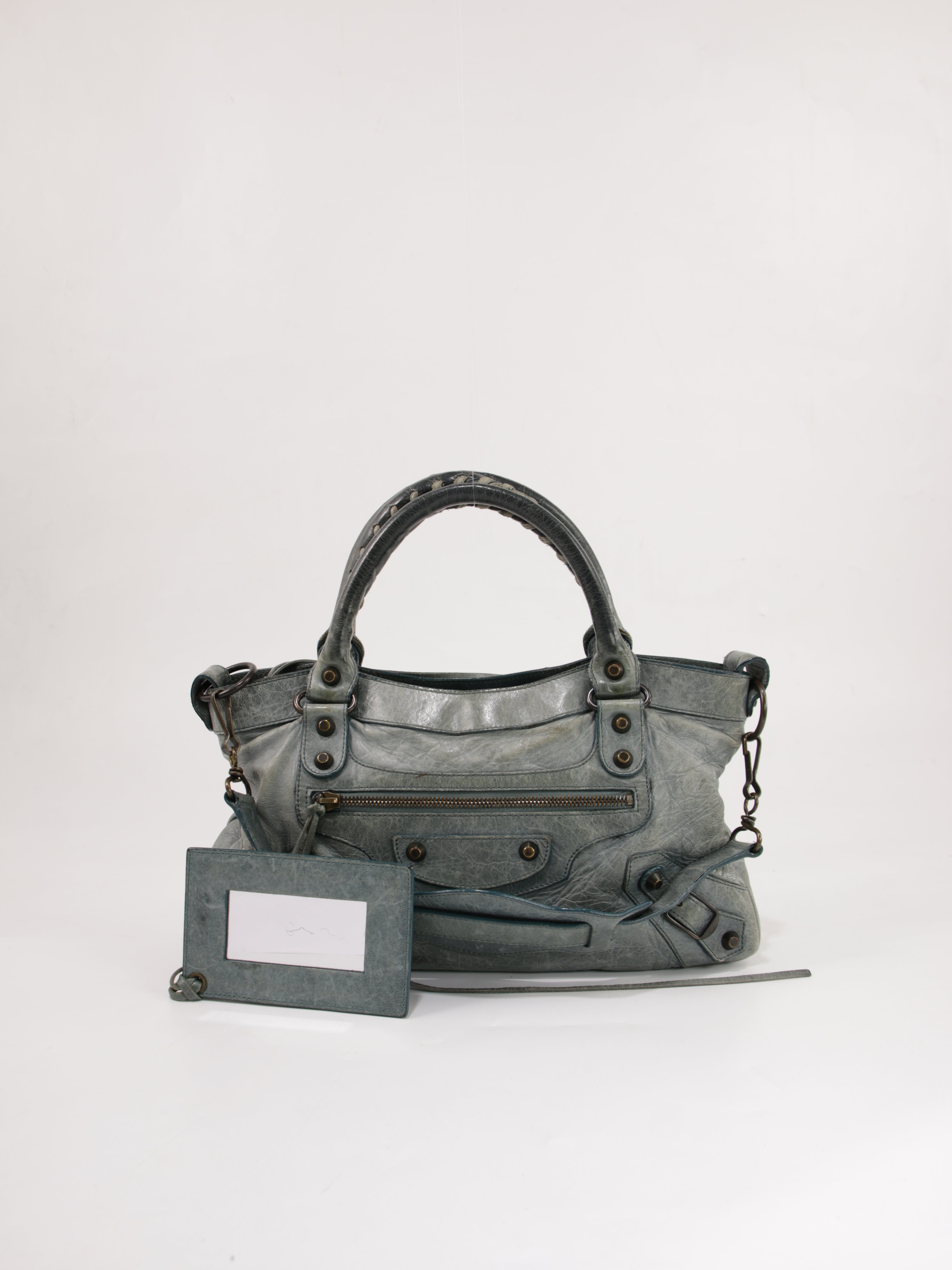 小物 BALENCIGA classic click coincase Balenciaga Coin Case 637130 Light Gray Leather Used Coin