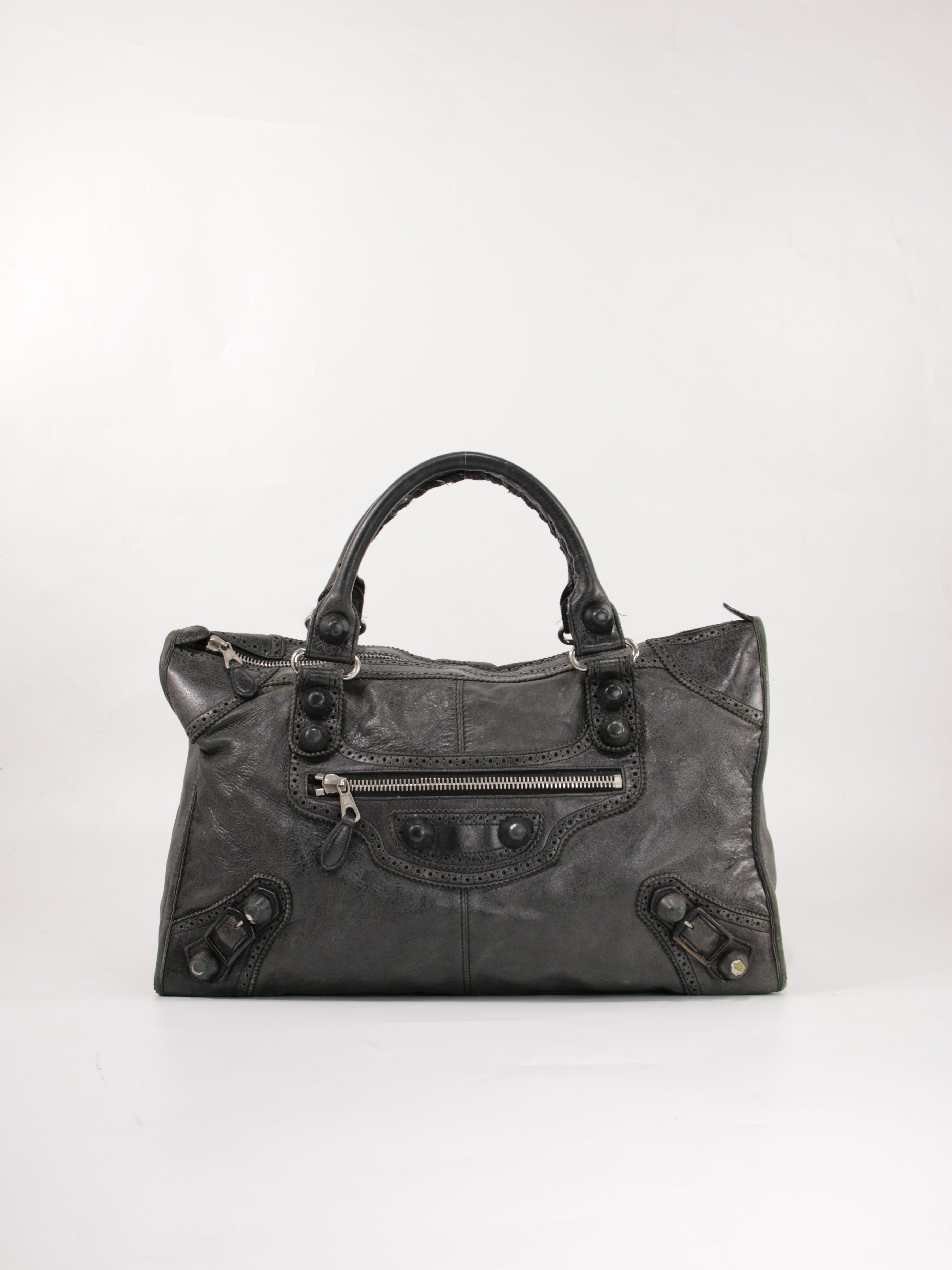 バッグ balenciaga giant city bag archive Balenciaga Black Kraft Giant City Polka Dots Limited Edition