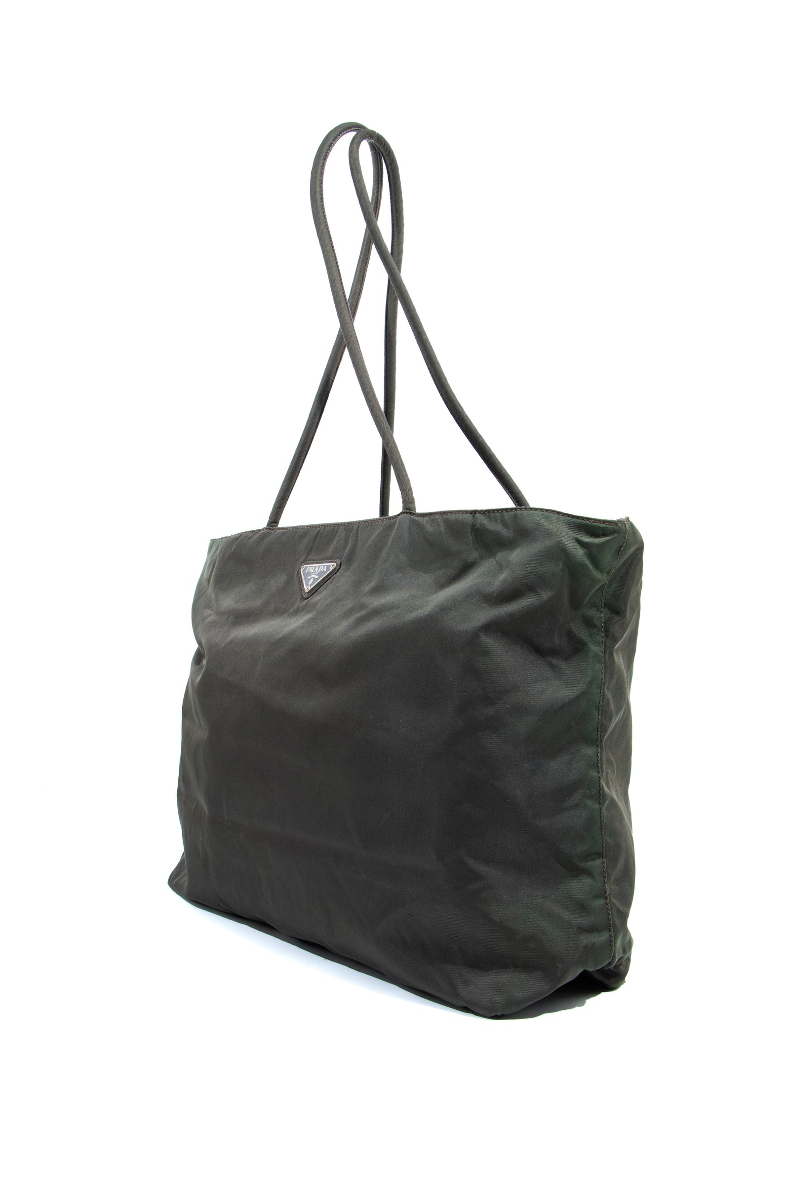 SOLD Authentic PRADA Green Nylon Tote Hand Bag Purse (Army Green)