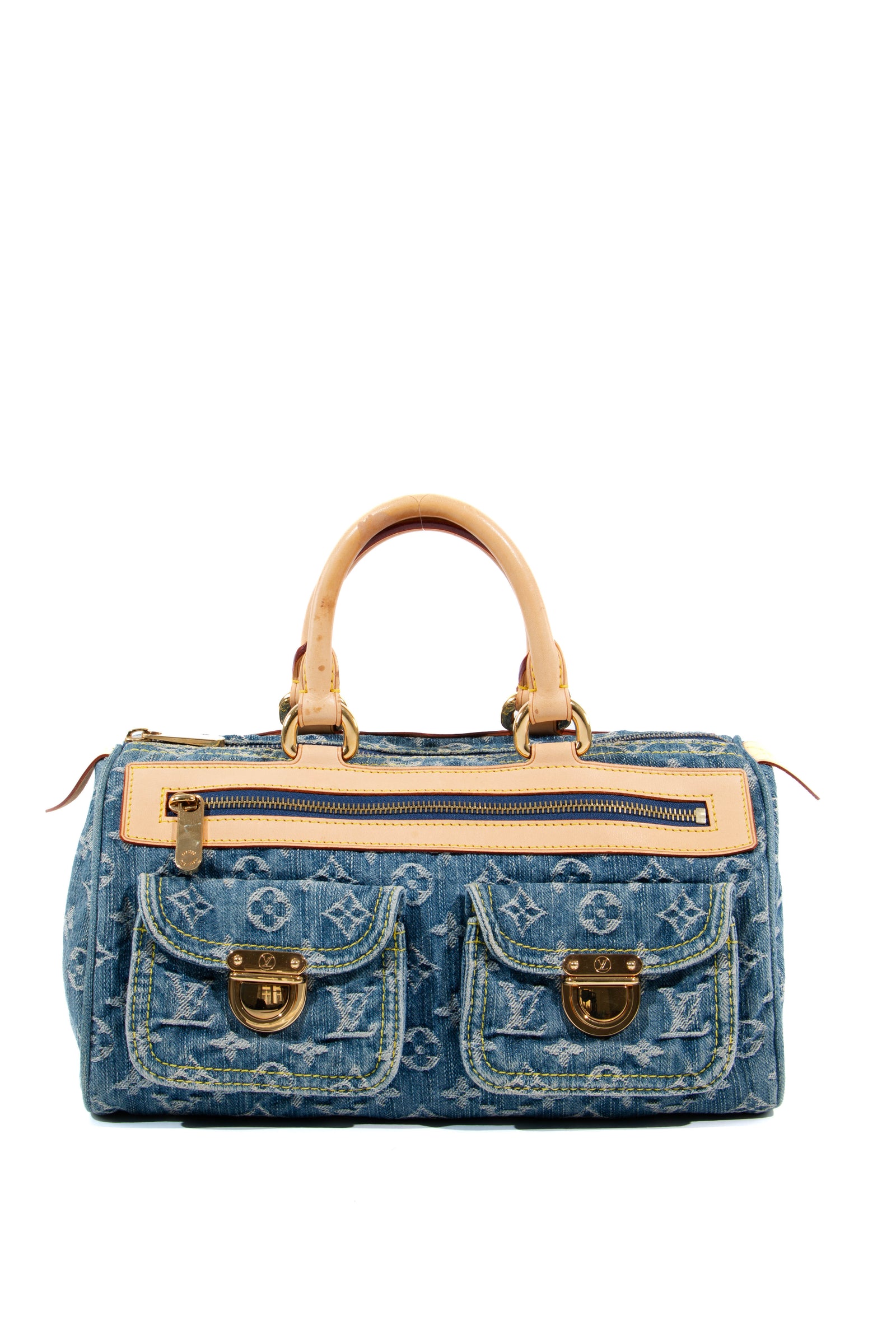 Louis+Vuitton+Neo+Speedy+Duffle+Medium+Blue+Denim for sale online