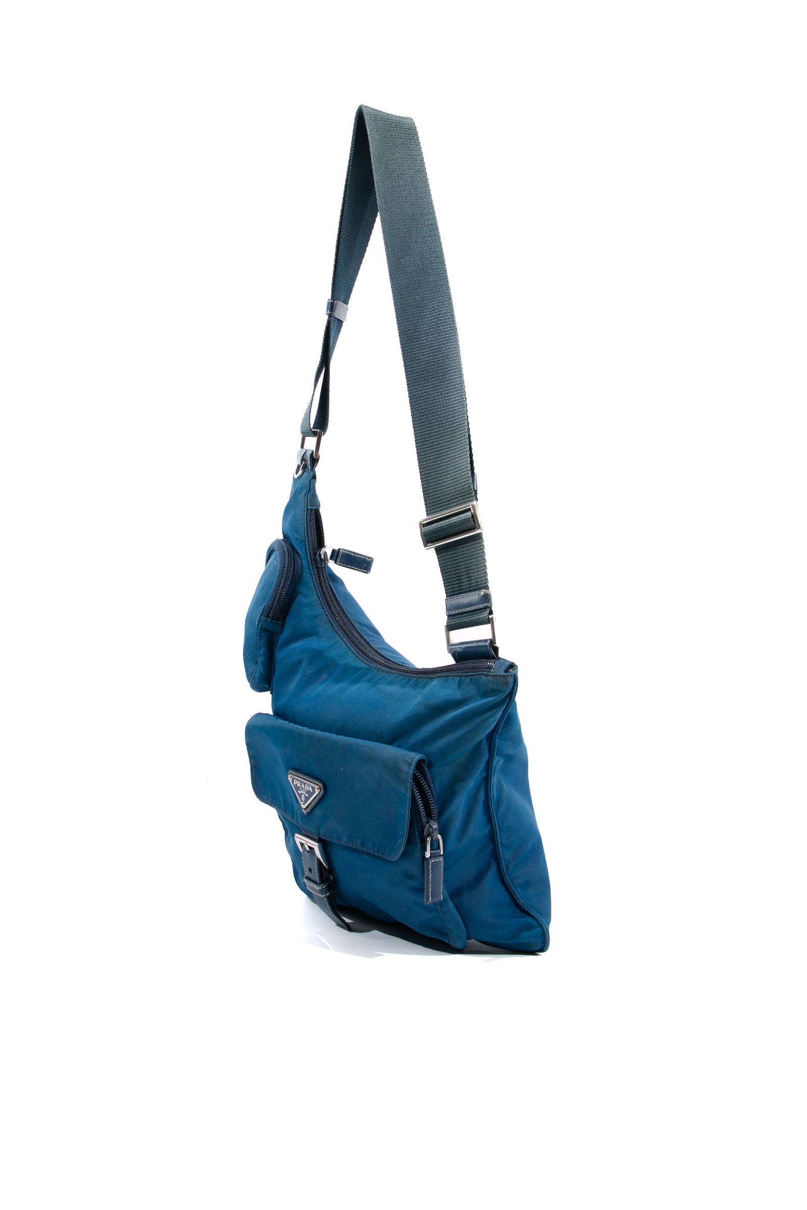 Prada 100% Canvas Blue Cahier Crossbody Bag One Size - 25% off