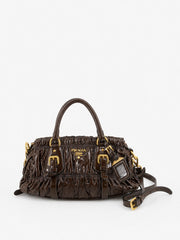 Prada Hand Bag Brown Patent leather