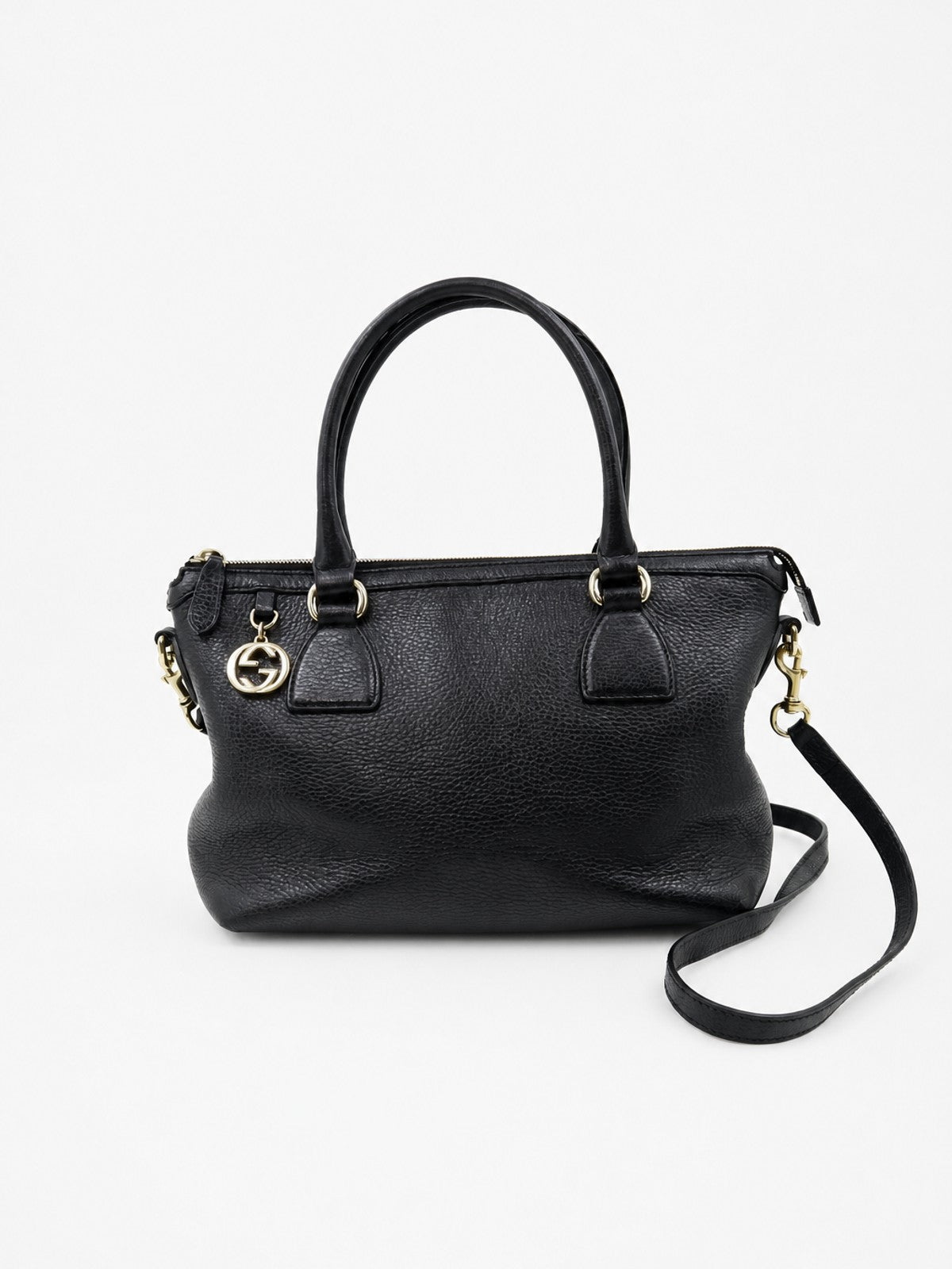 Gucci Hand Bag Black Leather