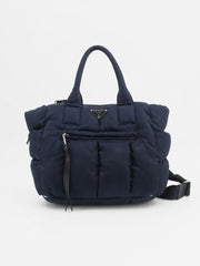 Prada Tote Bag Blue Fabric