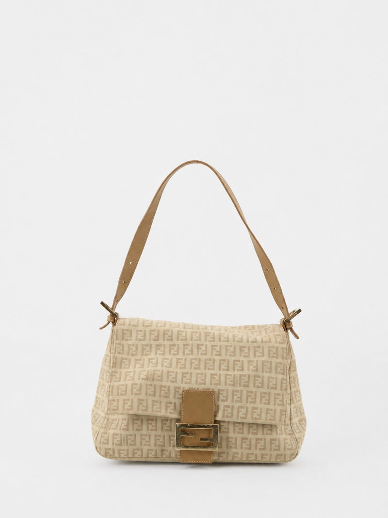 Fendi Mamma Baguette Beige Canvas