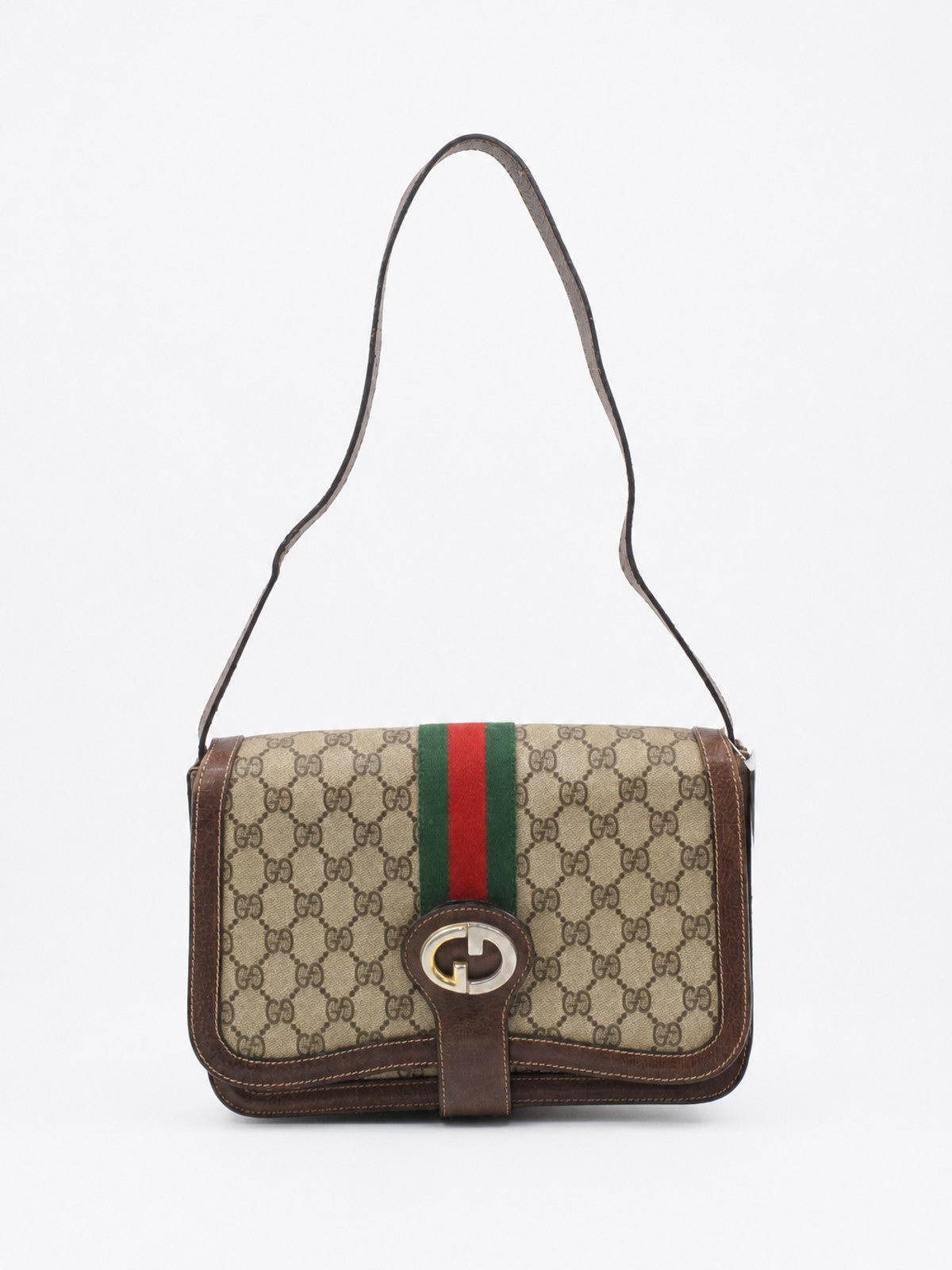 Gucci Shoulder Bag Brown Canvas