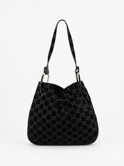 Gucci Shoulder Bag Black Suede