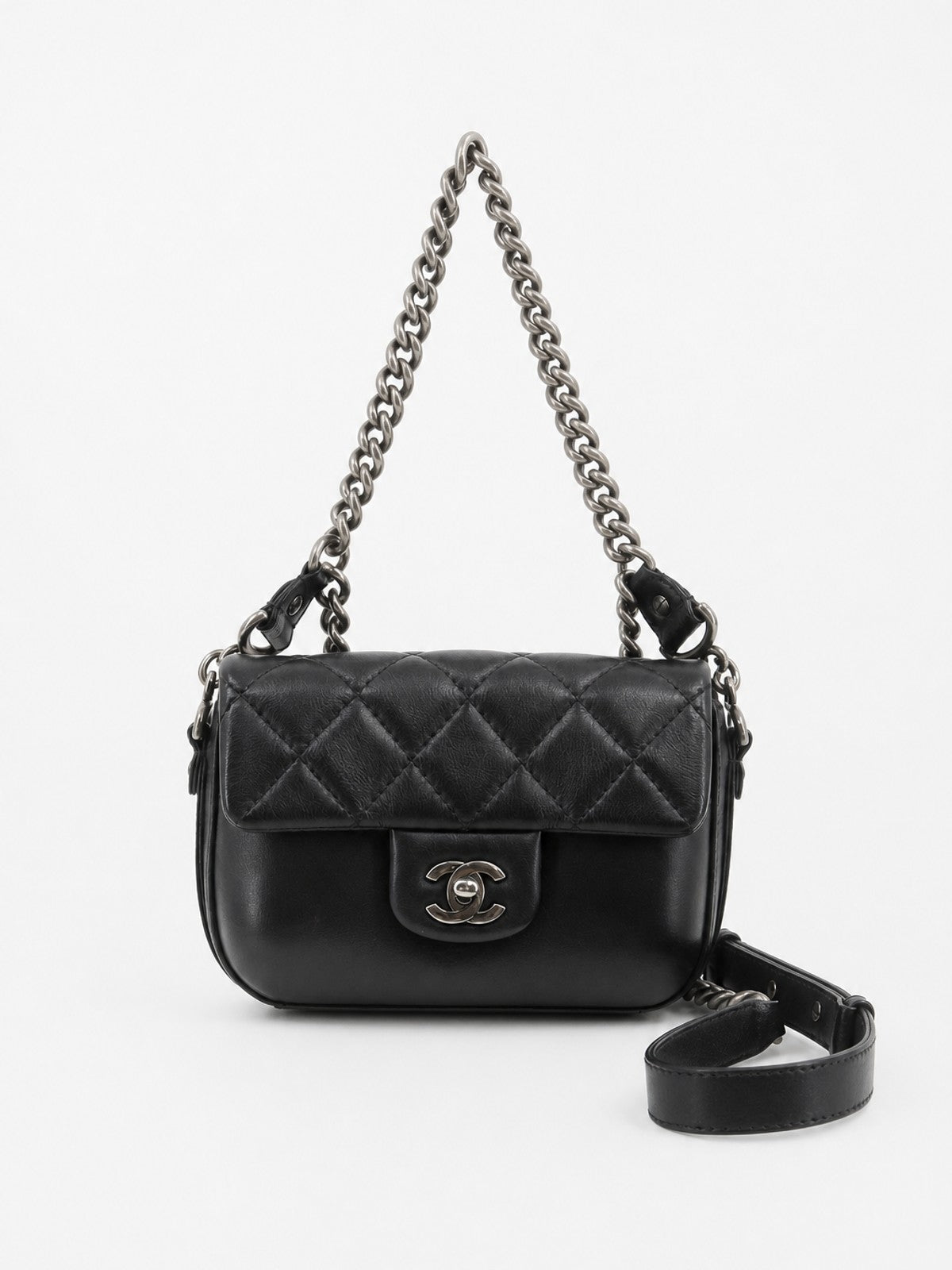Chanel Mini Rock My Shoulder Black Leather