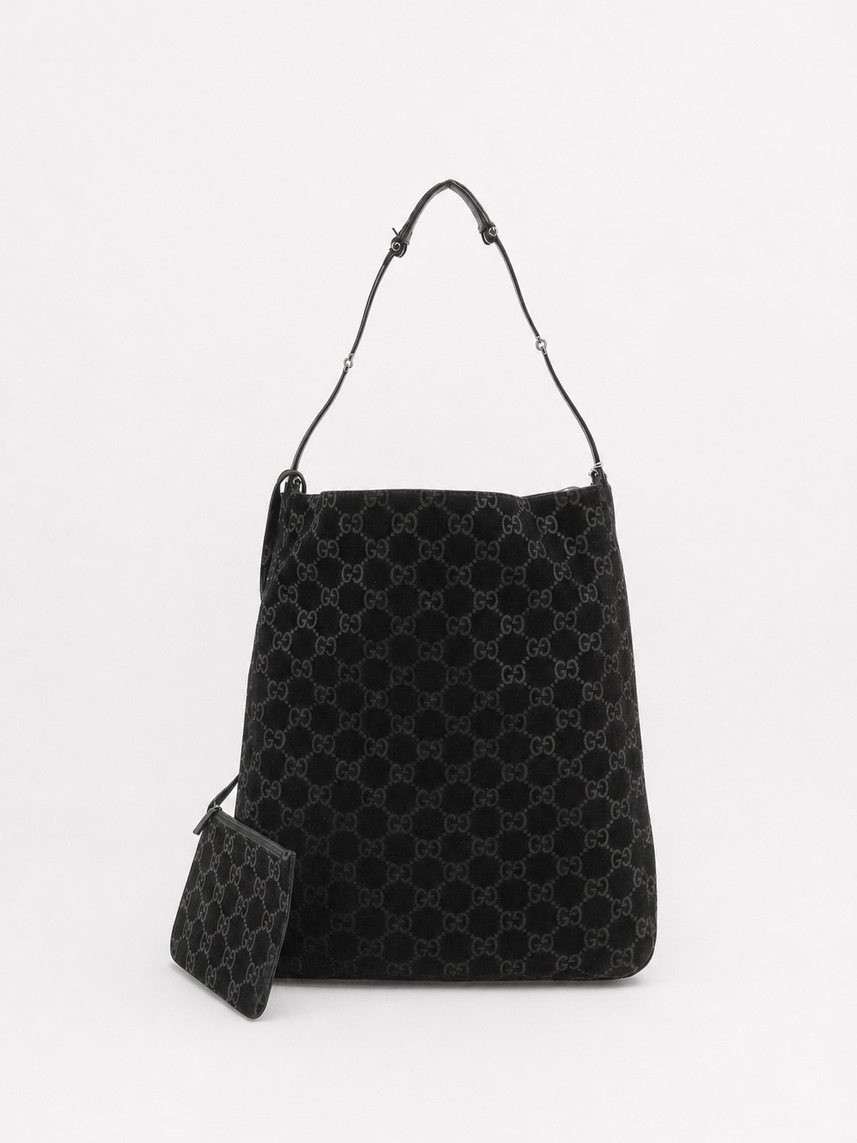 Gucci Shoulder Bag Black Suede