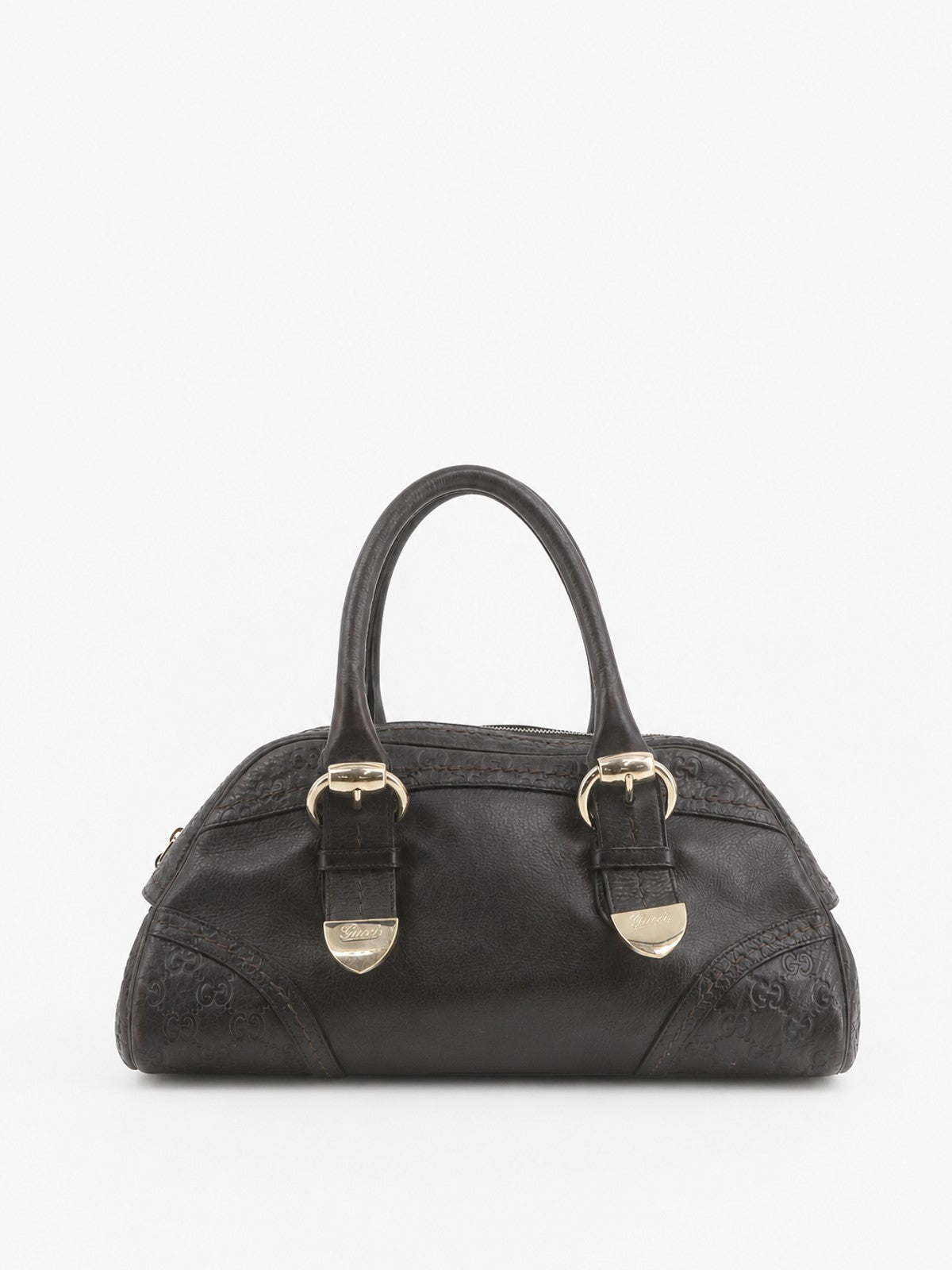Gucci Hand Bag Black Leather