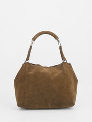 Prada Shoulder Bag Brown Suede