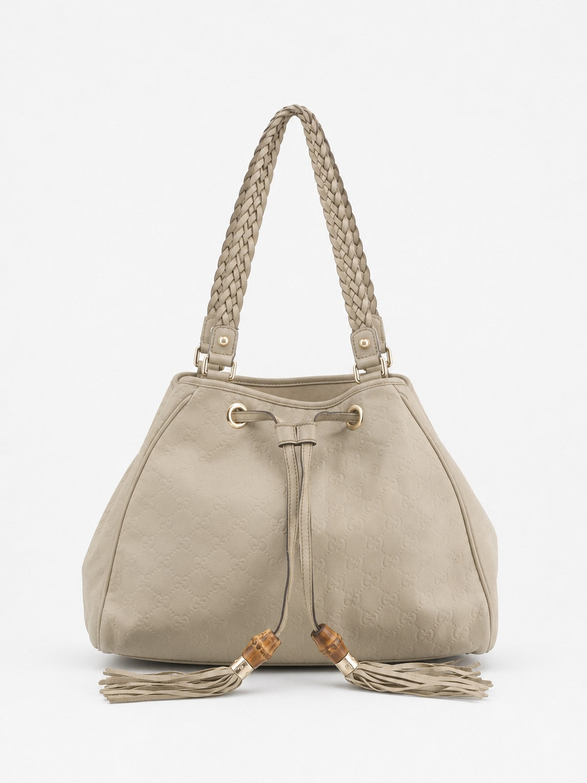 Gucci Shoulder Bag Beige Leather