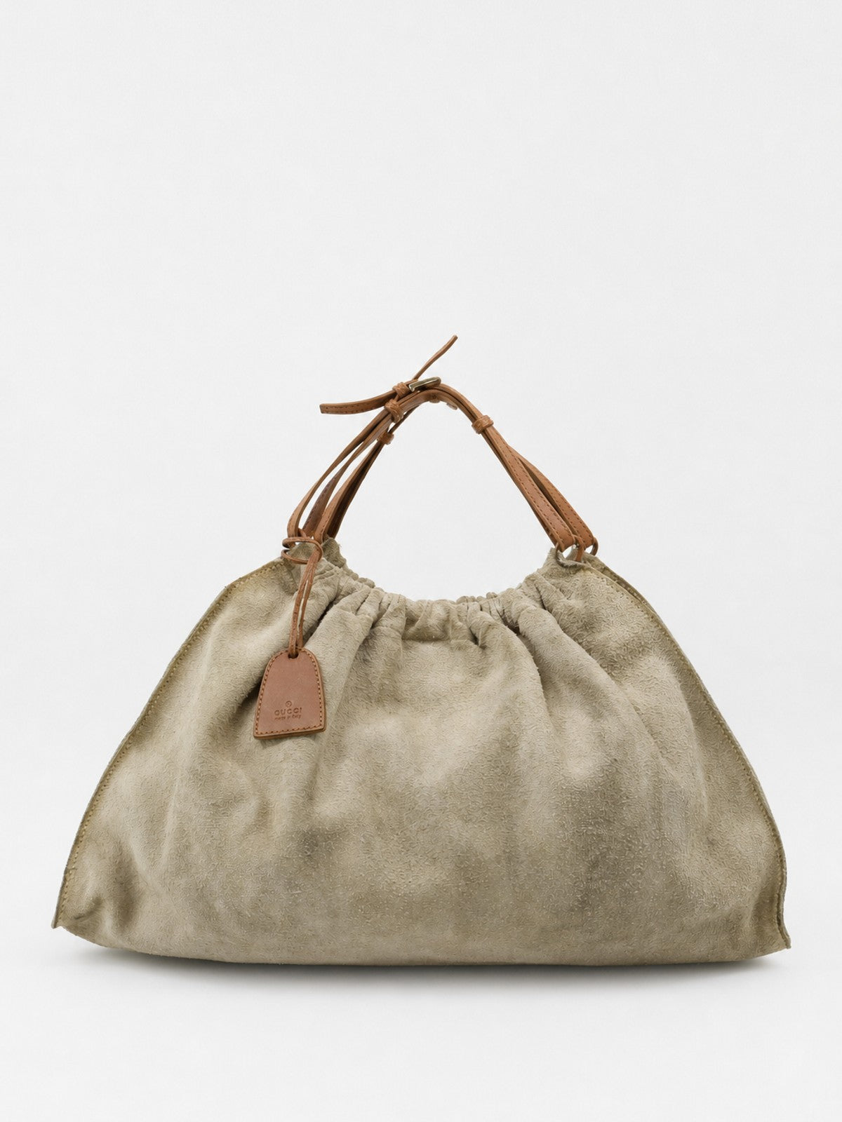 Gucci Hand Bag Beige Suede
